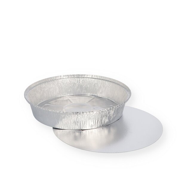 Alu-Schale rund mit Deckel 1.380ml C803L | Kombipack je 25 Stück 