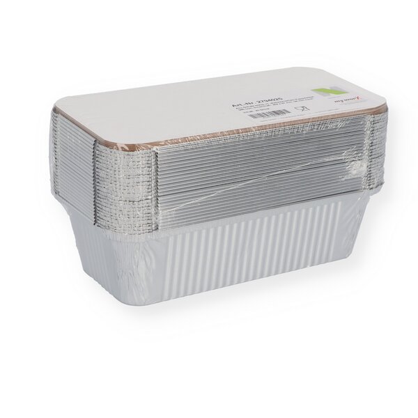 25 Alubehälter 940ccm R14L 218x113x54 mit Deckel 