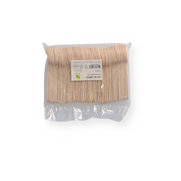 Wooden coffee spoon 11cm per 100 ice cream spoons in a bag 