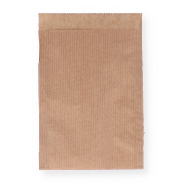 Zweinahtflachbeutel braun Natron "Natürlich" 11,5x16cm+Klappe 