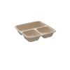Produktbild Bagasse Schale 3-geteilt natur 500/200/200 ml 23x23 cm