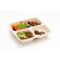 Bagasse bowl 3-section natural 500/200/200 ml 23x23 cm 