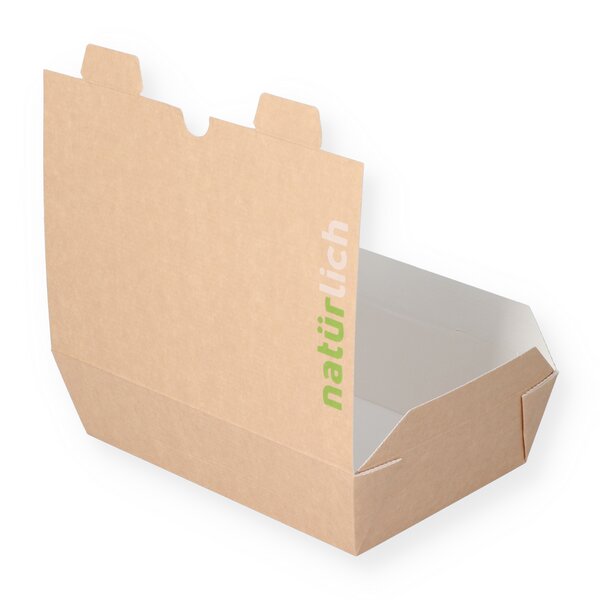Lunchboxen Pappe 200x140x50mm Snackbox mit Klappdeckel 