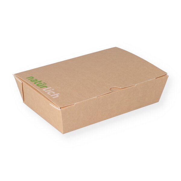 Lunchboxen Pappe 200x140x50mm Snackbox mit Klappdeckel 