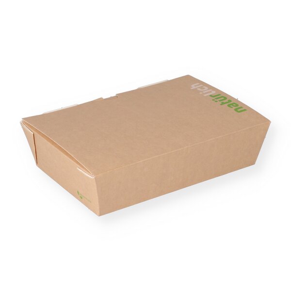 Lunchboxen Pappe 200x140x50mm Snackbox mit Klappdeckel 