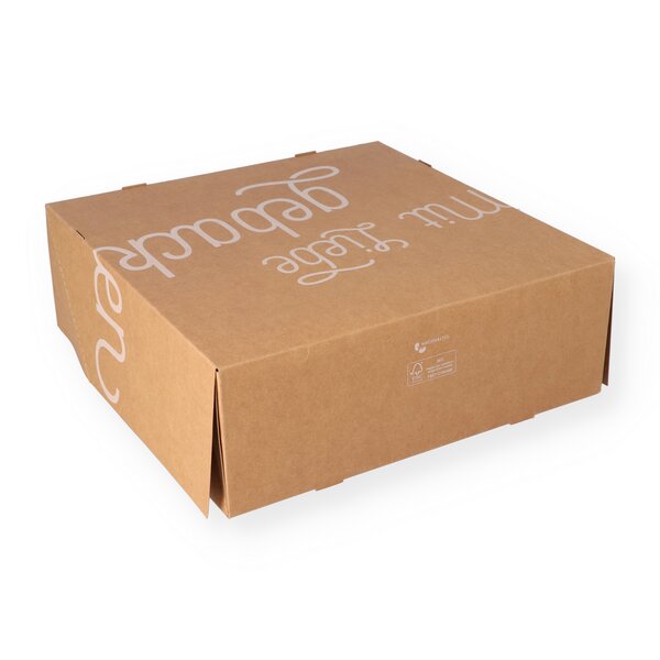 Cake box brown Kraft 32x32x11cm 