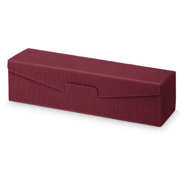 Pr&auml;sentkarton offene Welle bordeaux f&uuml;r 1 Flasche