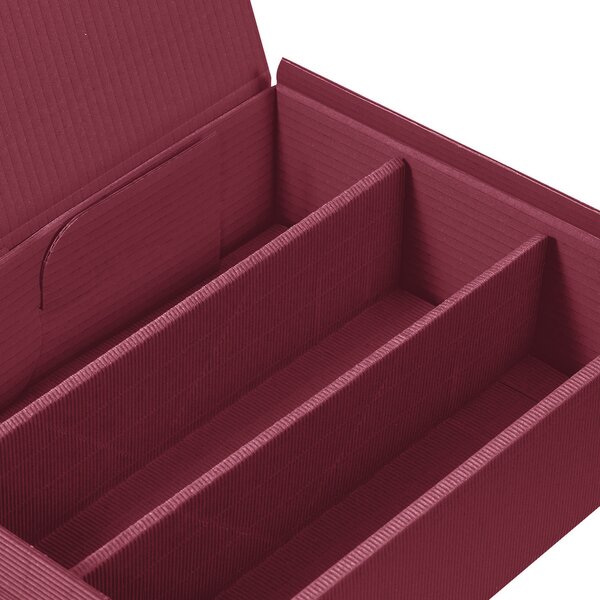 Gift box bordeaux open wave for 3 bottles 