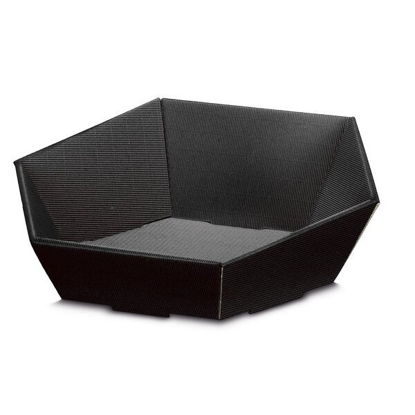 Gift basket large hexagonal black 46.5x41.5x9/15.5cm 