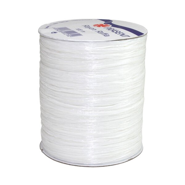 Bastband Rayon Raffia weiß 