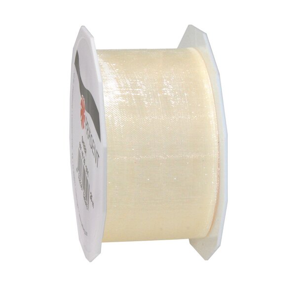 Organza ribbon beige 40mm x 25m 