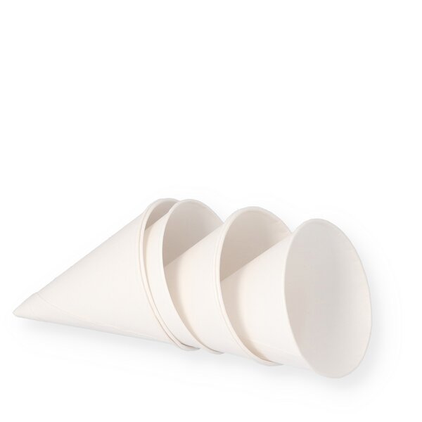 Spitzbecher aus Papier Cone Cups weiß 115ml/4,5oz 