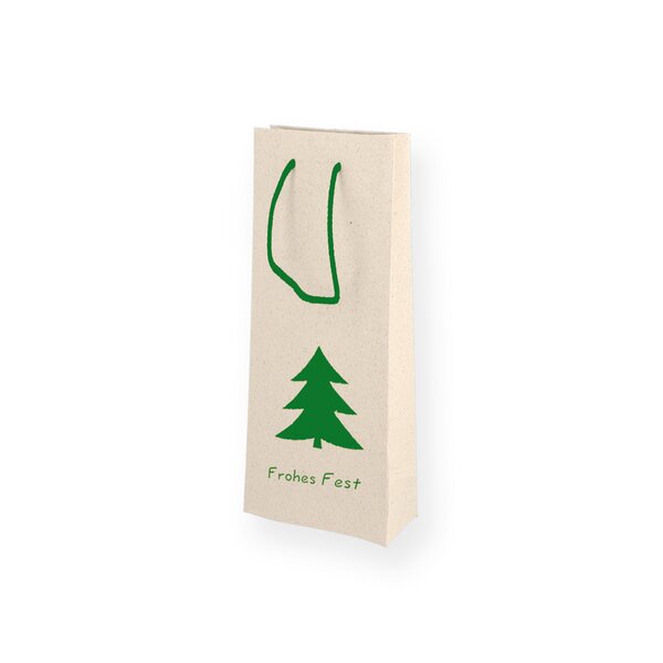 Grass paper carrier bags green fir in 3 sizes 