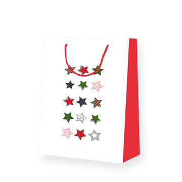 Starry paper carrier bags 26+13x33cm with cord