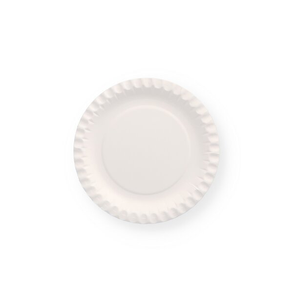 Paper plate round party plate white 18cm uncoated 