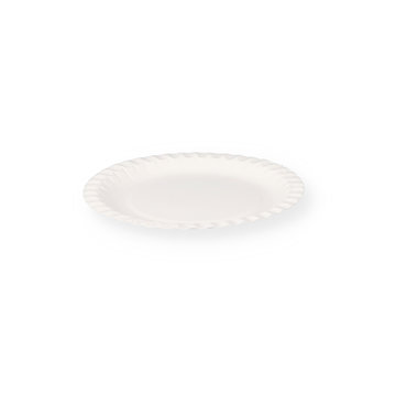 Paper plate round white uncoated