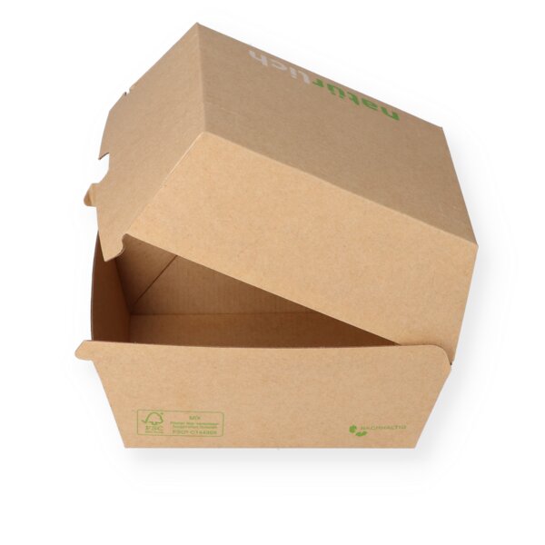 Hamburgerboxen braun 125x125x100mm 