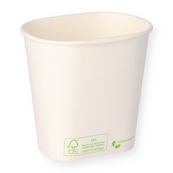 Delicatessen cup made of hard paper white 500cc rectangular cup 