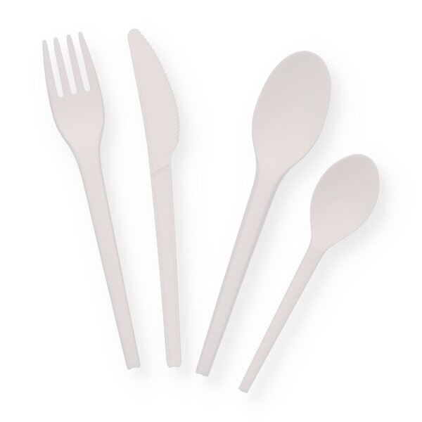 CPLA Pemium coffee spoon 130mm white biodegradable 