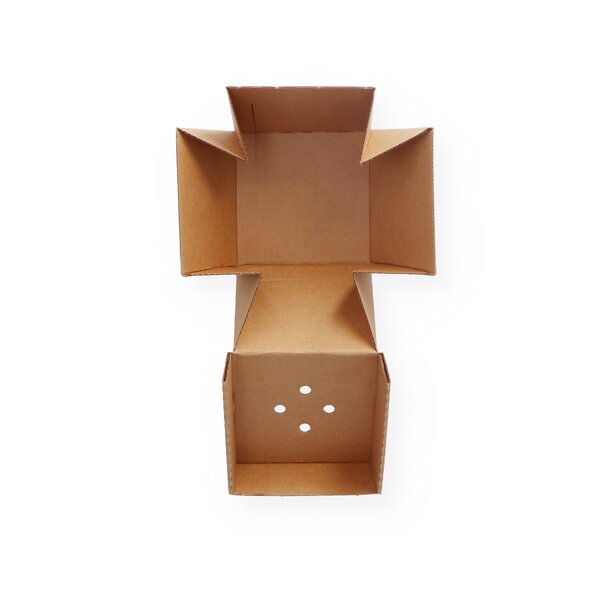 Snack box foldable brown "Natural" 122 x 122 x 100 mm 