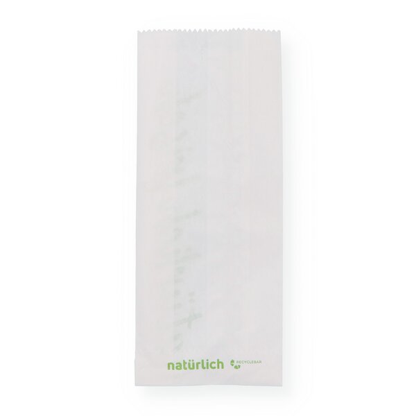 Faltenbeutel, weiß "Natürlich frisch" Nr. 415, 10+5x22cm 
