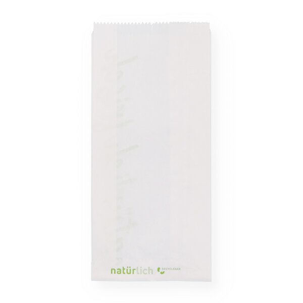 Faltenbeutel, wei&szlig; "Nat&uuml;rlich frisch" Nr. 418 12+5x23cm 