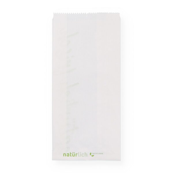 Pleated bag, white "Naturally fresh" no. 419 12+5x28cm 