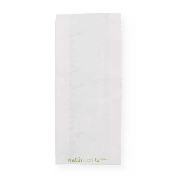 Pleated bag, white "Naturally fresh" no. 423 14+6x32cm 