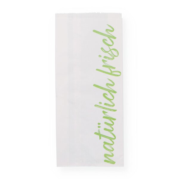 Pleated bag, white "Naturally fresh" no. 423 14+6x32cm 