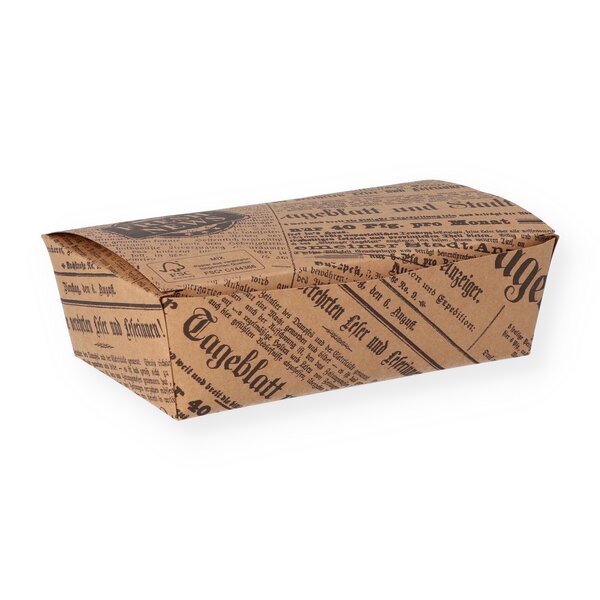 Fingerfoodbox "Newspaper" braun Kraft 19/17,5x11,5/10x5,5cm 