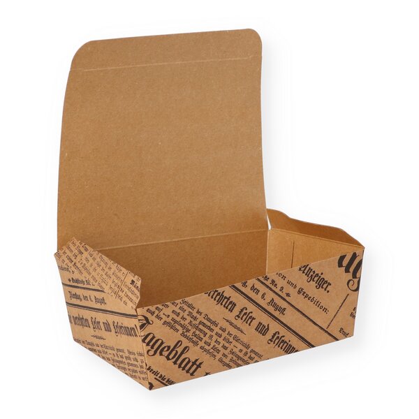Fingerfoodbox "Newspaper" braun 16/14,5x11,5/10x5,5cm 