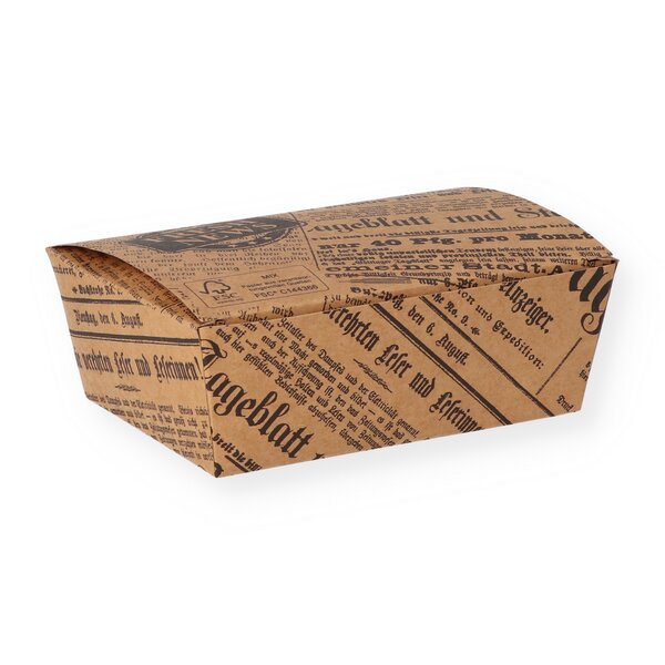 Fingerfoodbox "Newspaper" braun 16/14,5x11,5/10x5,5cm 