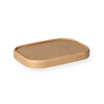 Lid for packaging tray rectangular brown