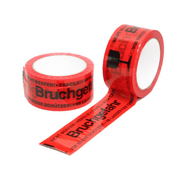 Packband PP signalrot "Bruchgefahr"