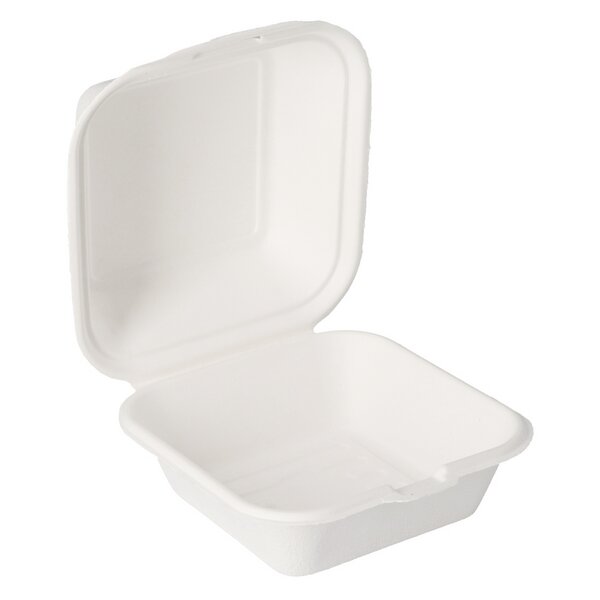 Hamburgerbox aus Zuckerrohr Bagasse 153x147x80mm 
