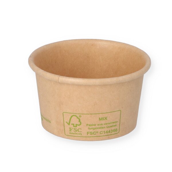 Dressingbecher 50ml rund braun aus Hartpapier 