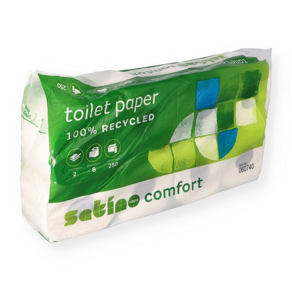 Toilettenpapier Tissue 64 Rollen WC-Papier 2-lagig 250 Blatt/Rolle 