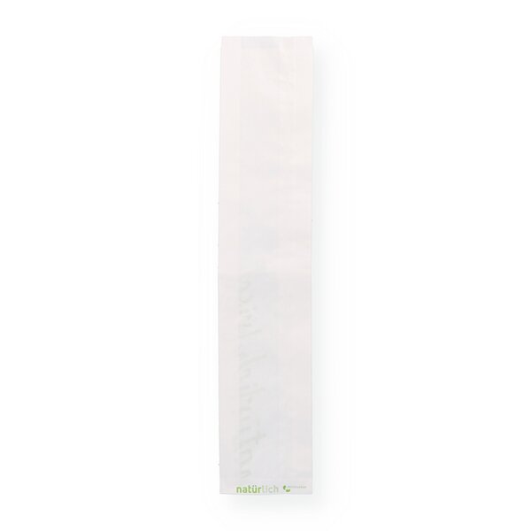 Baguette-Beutel weiß "Natürlich frisch" 12+5x58cm 