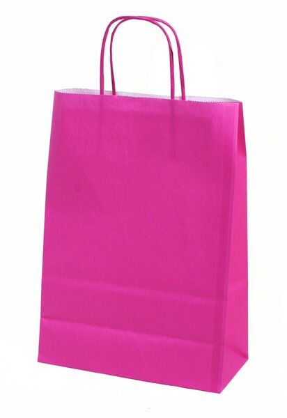 Papiertragetaschen mit Papierkordel 32+12x41cm pink 