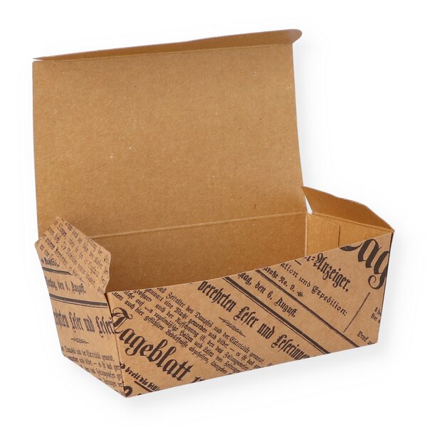 Fingerfoodbox "Newspaper" braun Kraft 14/12,4x8/6,5x5cm 