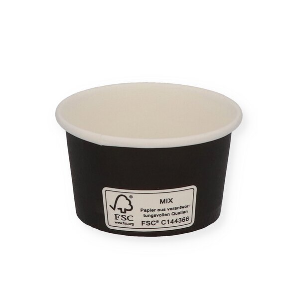 Dressingbecher Hartpapier schwarz 50ml 