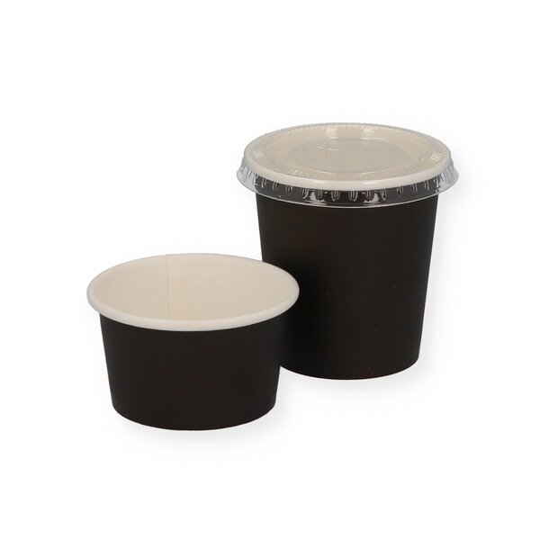 Dressingbecher Hartpapier schwarz 50ml 