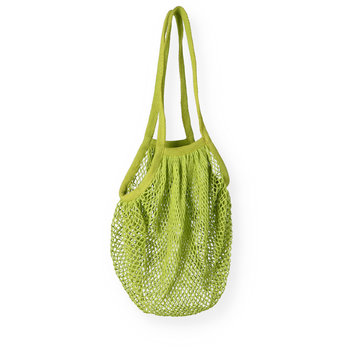 Net bag cotton with two long handles green 400x370mm