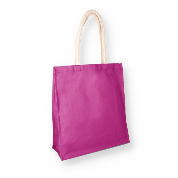 Bio Baumwolltaschen mit 2 langen Henkel Magenta 360+150x410 mm 