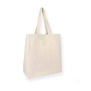 Cotton bags with dividers and long handles natural 380+200x420 mm