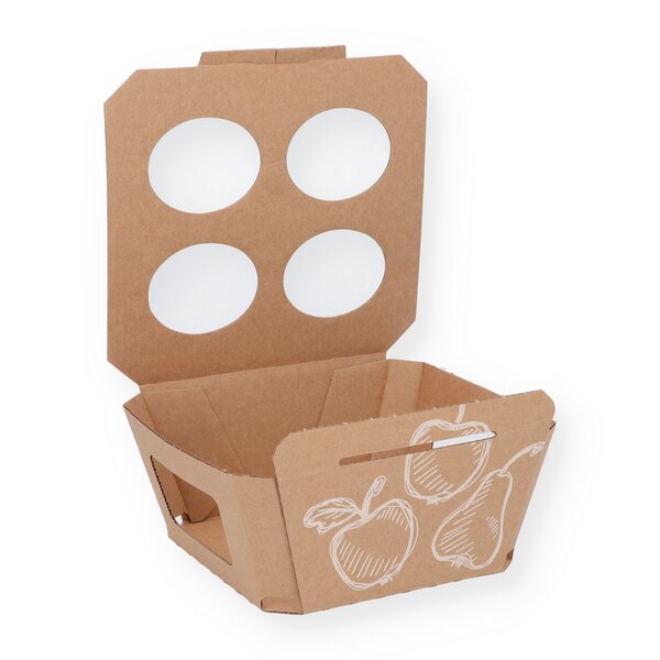 Packaging trays for apples / pears Cardboard with lid 