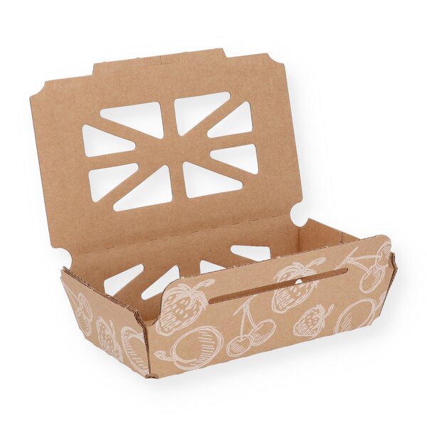 Berry trays with attached lid solid cardboard 250 g 