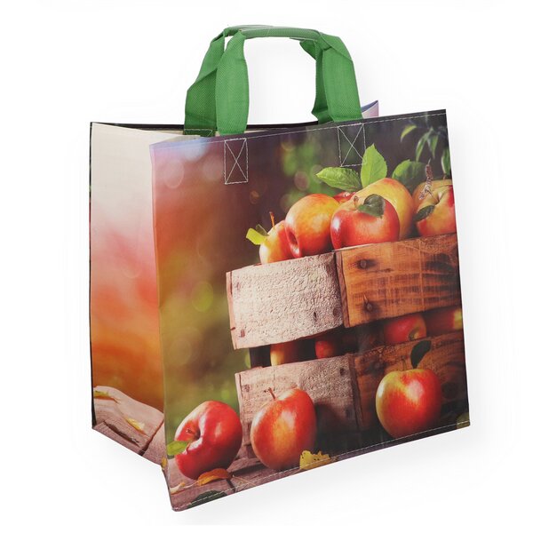 Woven Bag "Apfelzeit" 37+23x36cm matt 