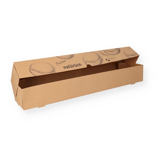 Doughnut/Berliner carton (1-piece) br. Kraft 600x110x80mm 