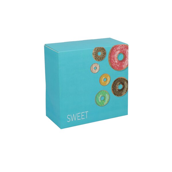 Donut cardboard white with neutral print 190x190x80mm 